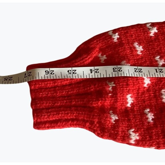 Vintage Red Reindeer Nordic Christmas Sweater Wool Knit Winter Pullover - Picture 2 of 6